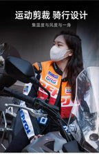 DUHAN Men's Motocross Motorcycle Jacket Moto Racing Jacket REPSOL PU Leather Motorbike Jackets Clothing Clothes Coat Windproof