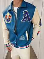 DIYIE Men's Patchwork Baseball Jacket, Long Sleeve Bomber Coat, , Men's Varsity Jacket, Baseball Jackets Men Women Custom Jacket